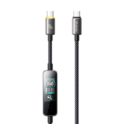 Καλώδιο Δεδομένων και Φόρτισης USB-C - USB-C McDodo CA-8750 Οθόνη, 240W, 1.2m, Μαύρο