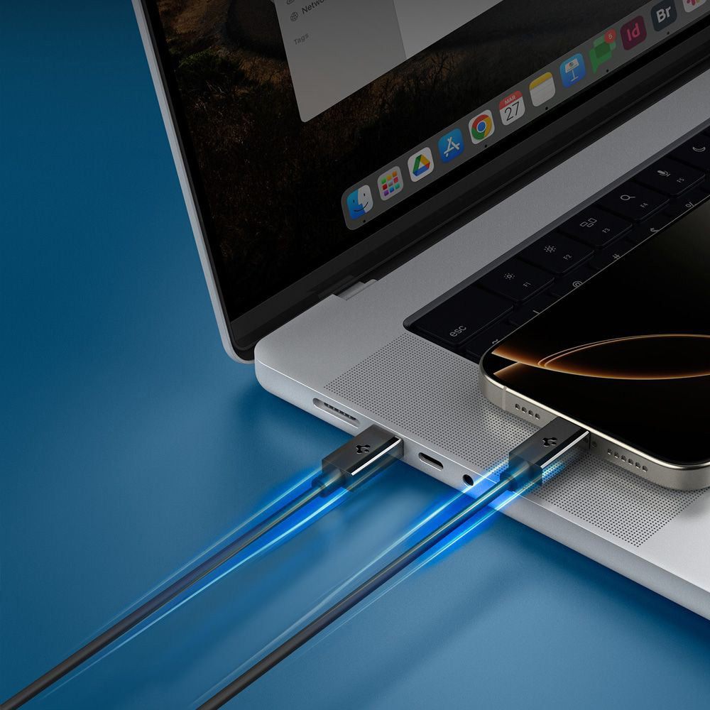 USB-C Data and Charging Cable - USB-C Spigen Essential, 60W, 1m, Black ACA08718