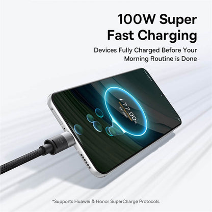 USB-A to Lightning / microUSB / USB-C Baseus StarSpeed 3in1 Charging Cable, 100W, 1.5m, White P10319900211-00