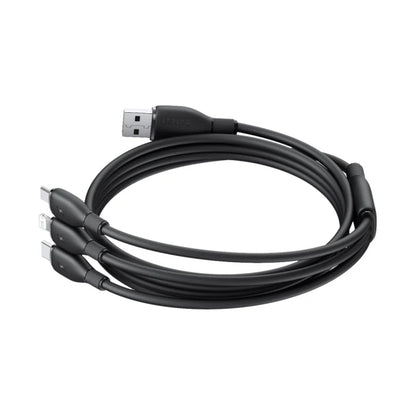 Καλώδιο Φόρτισης USB-A - Lightning / microUSB / USB-C Baseus Ultra Fast 3in1, 18W, 1.3m, Μαύρο P10376303121-00