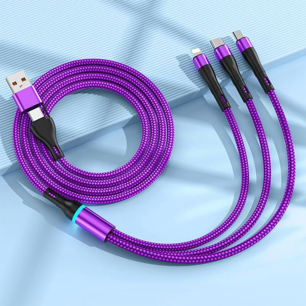 USB-C / USB-A Charging Cable - Lightning / microUSB / USB-C OEM B6, 100W, 1.2m, Black