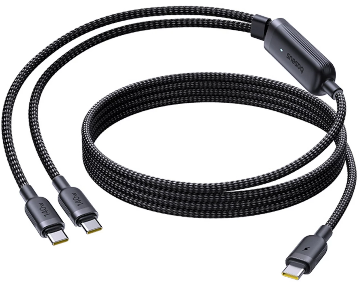 Καλώδιο Φόρτισης USB-C - 2 x USB-C Baseus Flash 4 2in1, 140W, 1.5m, Μαύρο E0426X00
