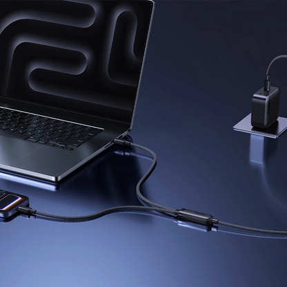 Καλώδιο Φόρτισης USB-C - 2 x USB-C Baseus Flash 4 2in1, 140W, 1.5m, Μαύρο E0426X00