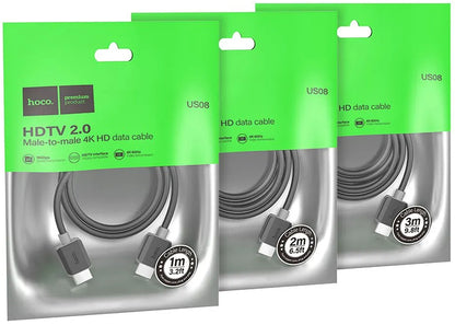 HOCO US08 Video Cable, HDMI - HDMI, 4K, 1m, Black