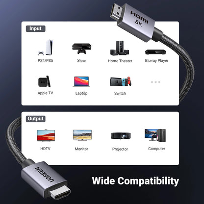 UGREEN HD171 Video Cable, HDMI - HDMI, 8K, 3m, Black