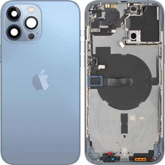 Apple iPhone 13 Pro Max Battery Cover, With Middle Case, Blue (Sierra Blue), Premium Swap