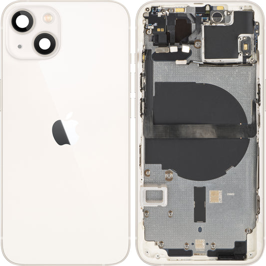 Apple iPhone 13 Battery Cover, With Middle Case, White (Starlight), Premium Swap