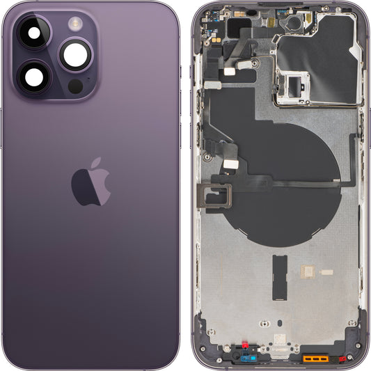 Apple iPhone 14 Pro Max Battery Cover, With Middle Case, Purple (Deep Purple), Premium Swap