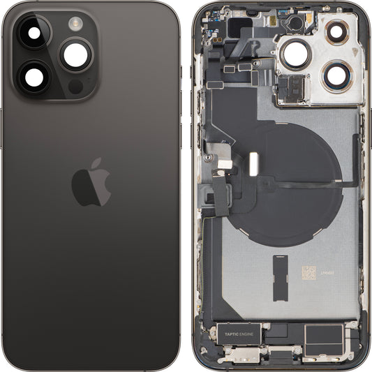 Πίσω Κάλυμμα Μπαταρίας Apple iPhone 14 Pro Max, Με Μεσαίο Πλαίσιο, Πλήρη Ανταλλακτικά, Μαύρο (Space Black), Premium Ανταλλαγή