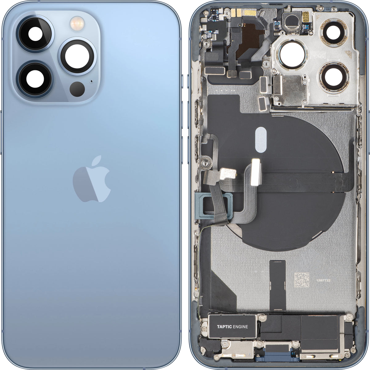 Πίσω Κάλυμμα Μπαταρίας Apple iPhone 13 Pro, Με Μεσαίο Πλαίσιο, Πλήρη Ανταλλακτικά, Μπλε (Sierra Blue), Premium Ανταλλαγή