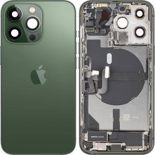 Apple iPhone 13 Pro Battery Cover, With Middle Case, Full Parts, Green (Alpine Green), Premium Swap