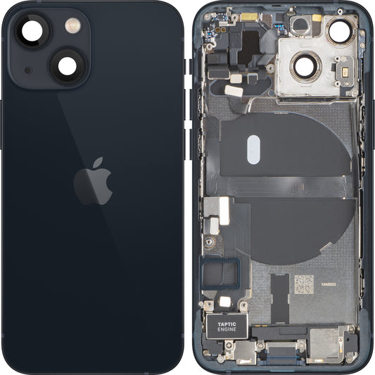 Apple iPhone 13 mini Battery Cover, With Middle Frame, Full Parts, Black (Midnight), Premium Swap