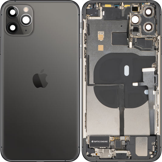 Πίσω Κάλυμμα Μπαταρίας Apple iPhone 11 Pro Max, Με Μεσαίο Πλαίσιο, Πλήρη Ανταλλακτικά, Μαύρο (Space Gray), Premium Ανταλλαγή