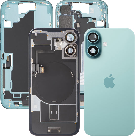 Καπάκι Μπαταρίας Apple iPhone 16, Με Μεσαίο Πλαίσιο, Πλήρη Ανταλλακτικά, Πράσινο (Τιλ), Premium Ανταλλαγή