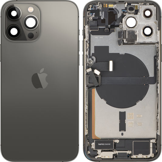 Πίσω Κάλυμμα Μπαταρίας Apple iPhone 13 Pro Max, Με Μεσαίο Πλαίσιο, Πλήρη Ανταλλακτικά, Μαύρο (Γραφίτης), Premium Ανταλλαγή