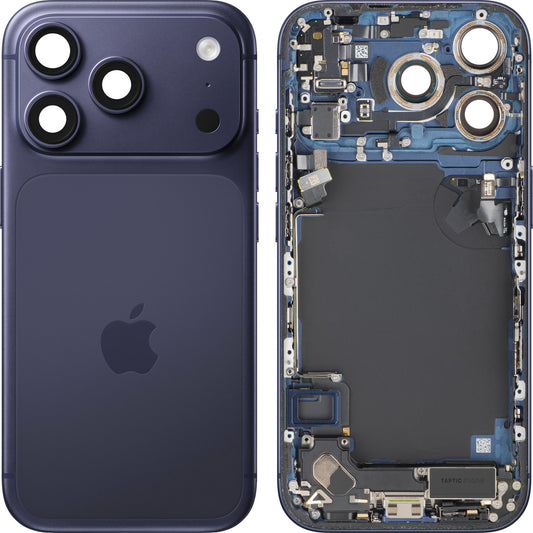 Πίσω Κάλυμμα Μπαταρίας Apple iPhone 17 Pro, Με Μεσαίο Πλαίσιο, Πλήρη Ανταλλακτικά, Σκούρο Μπλε (Deep Blue), Premium Ανταλλαγή