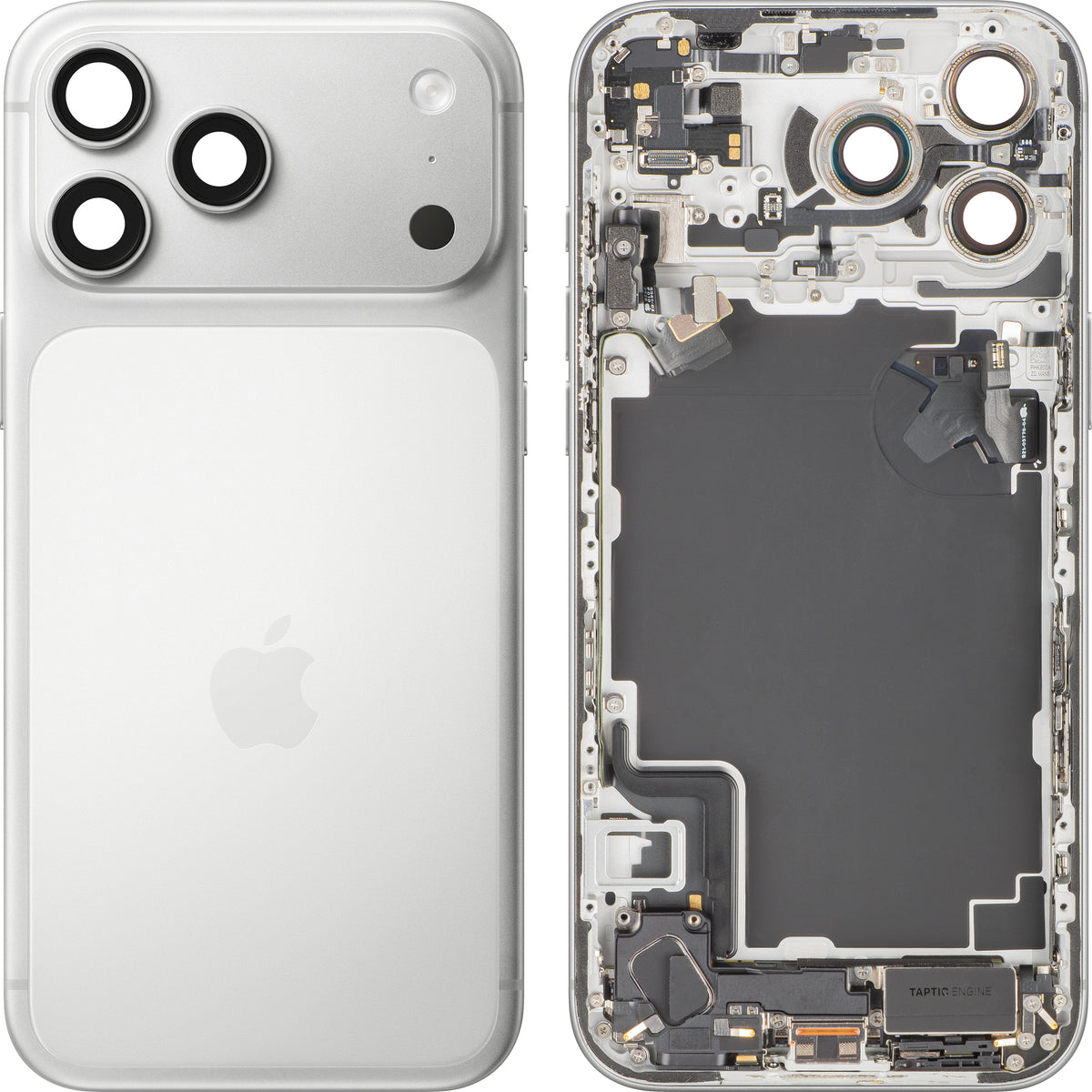 Apple iPhone 17 Pro Max Battery Cover, With Middle Case, Full Parts, Silver, Premium Swap