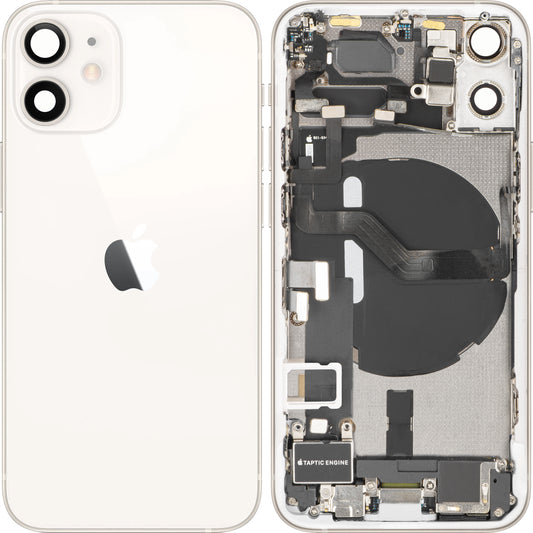 Καπάκι Μπαταρίας Apple iPhone 12 mini, Με Μεσαίο Πλαίσιο, Πλήρη Ανταλλακτικά, Λευκό, Premium Swap