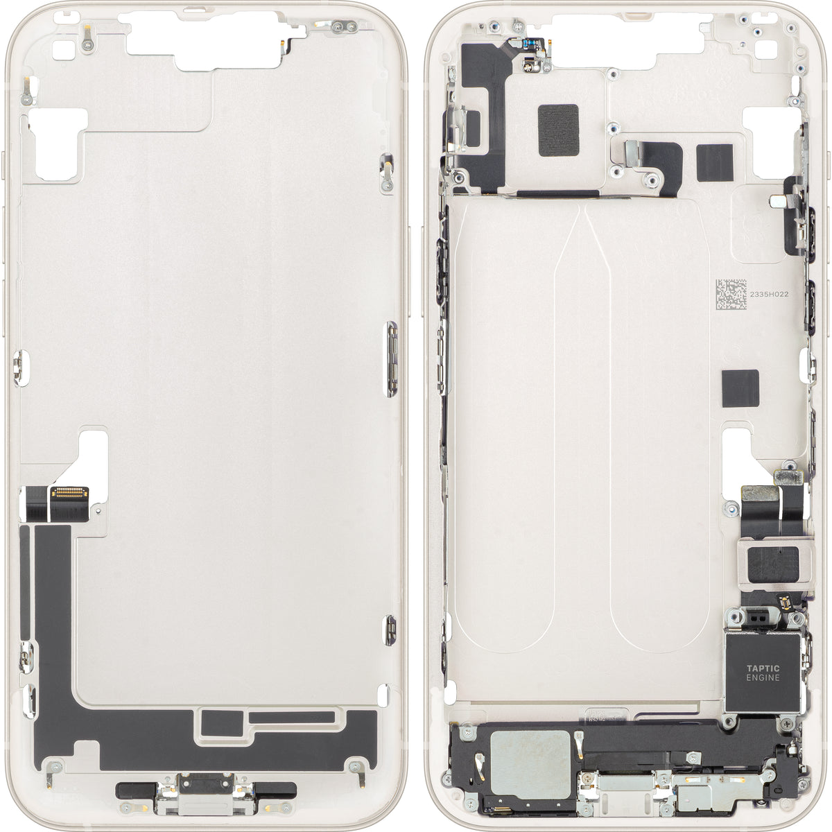 Apple iPhone 14 Plus Battery Cover, With Middle Case, Full Parts, White (Starlight), Premium Swap