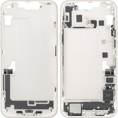 Apple iPhone 14 Plus Battery Cover, With Middle Case, Full Parts, White (Starlight), Premium Swap