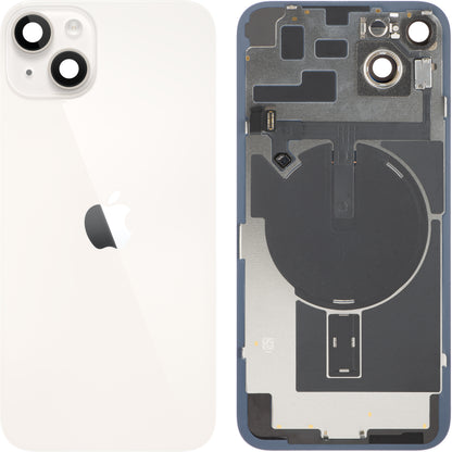Apple iPhone 14 Plus Battery Cover, With Middle Case, Full Parts, White (Starlight), Premium Swap