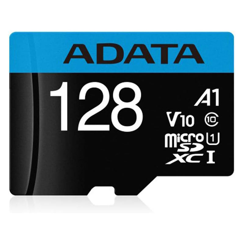 Adata Premier microSDXC Memory Card, 128GB, Class 10 / UHS-1 U1, With Adapter AUSDX128GUICL10A1-RA1