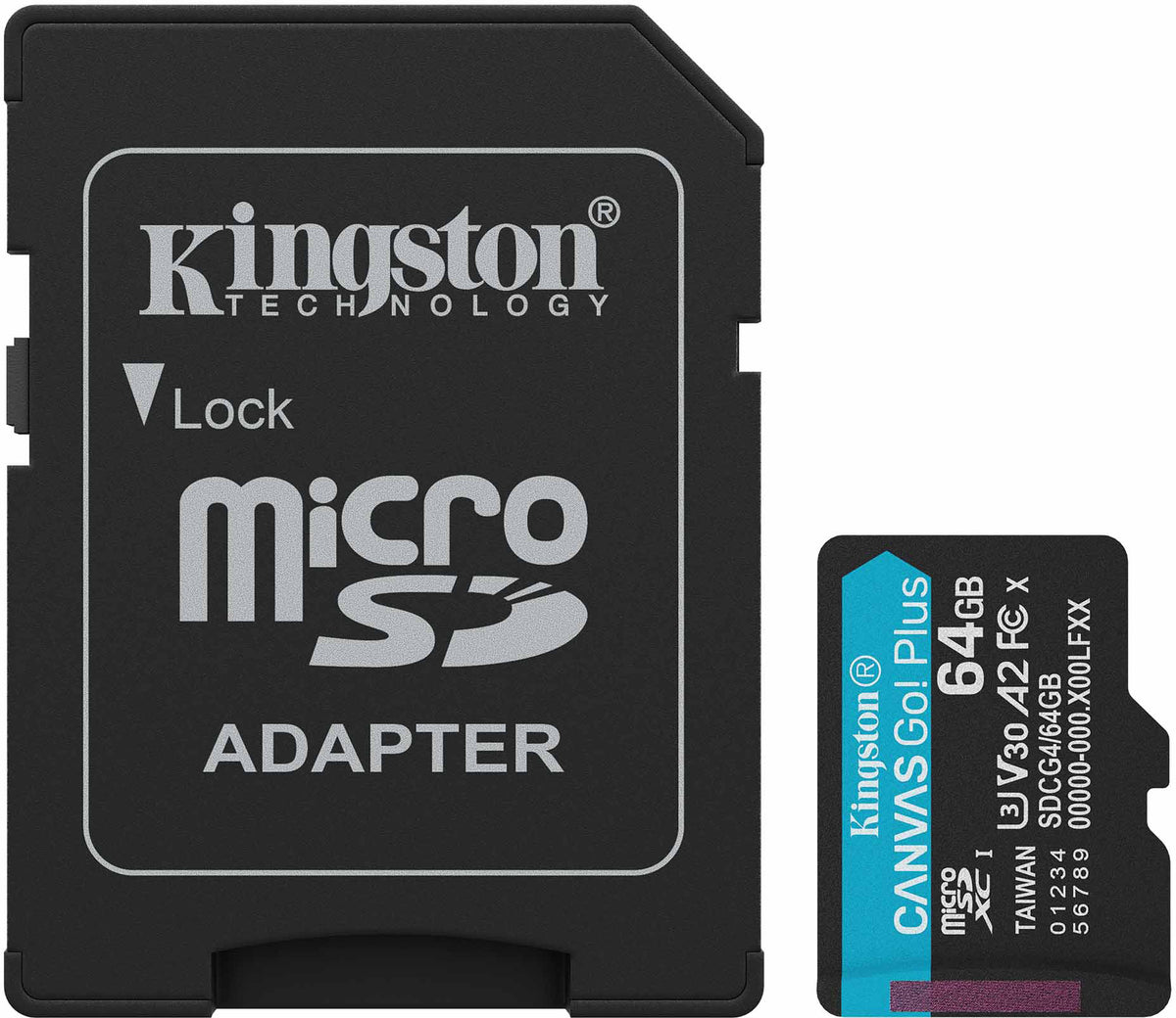 Κάρτα Μνήμης microSDXC Kingston Canvas Go Plus Android A2, 64Gb, Κλάση 10 / UHS-1 U3, Με Προσαρμογέα SDCG4/64GB