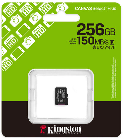 Κάρτα Μνήμης microSDXC Kingston Canvas Select Plus Android A1, 256Gb, Κλάση 10 / UHS-1 U1 SDCS3/256GBSP