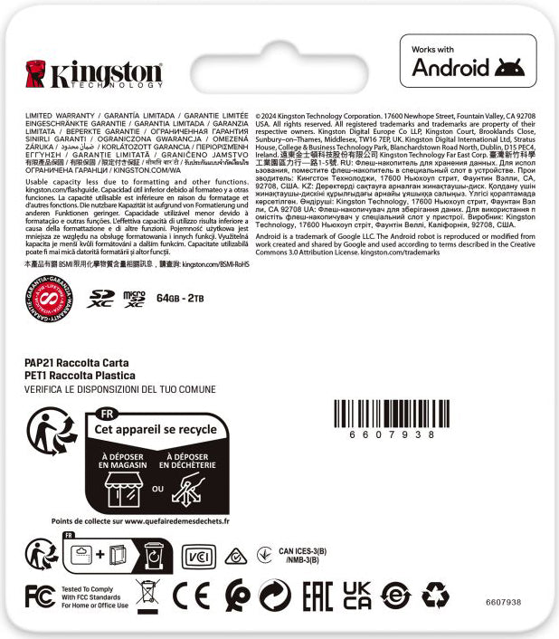 Κάρτα Μνήμης microSDXC Kingston Canvas Go Plus Android A2, 128Gb, Κλάση 10 / UHS-1 U3, Με Προσαρμογέα SDCG4/128GB