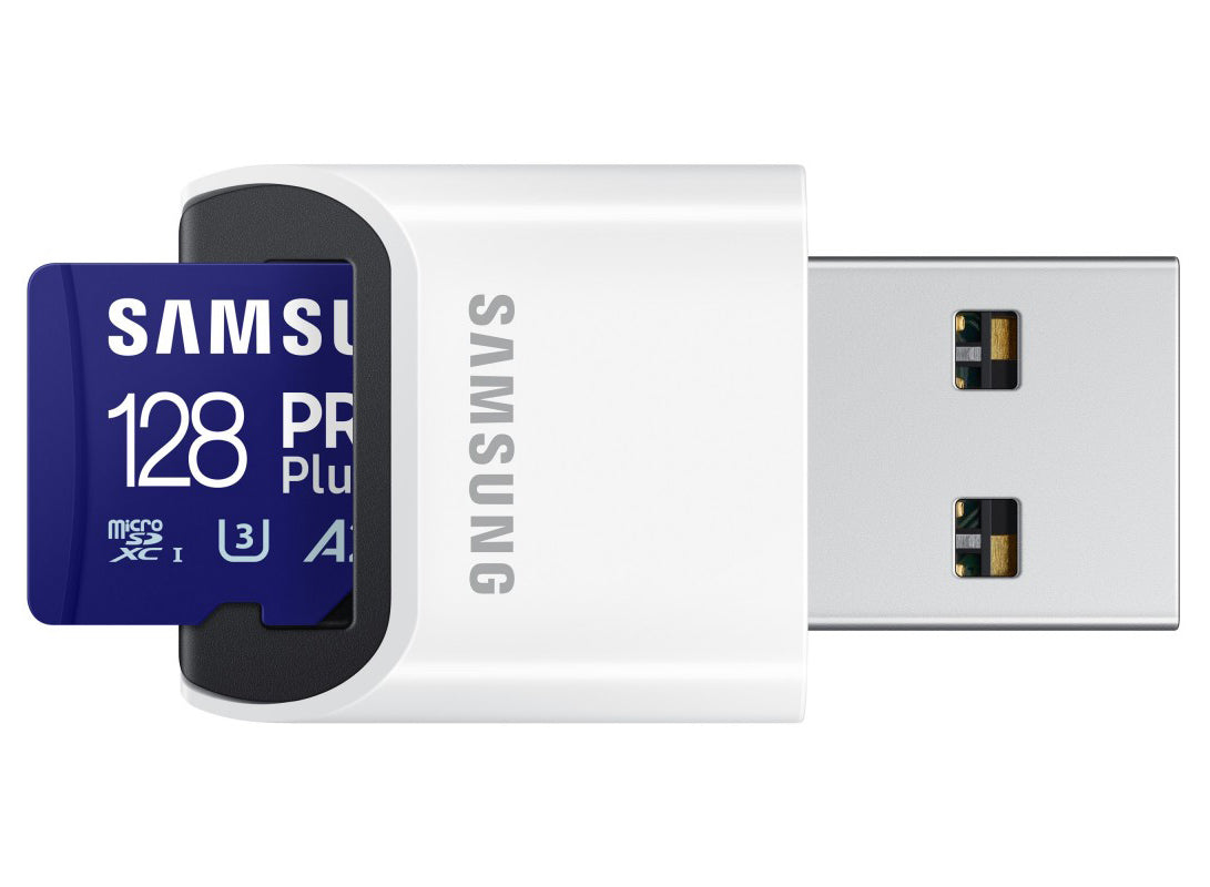 Samsung PRO Plus microSDXC Memory Card, 128Gb, Class 10 / UHS-1 U3, with Card Reader MB-MD128SB/WW
