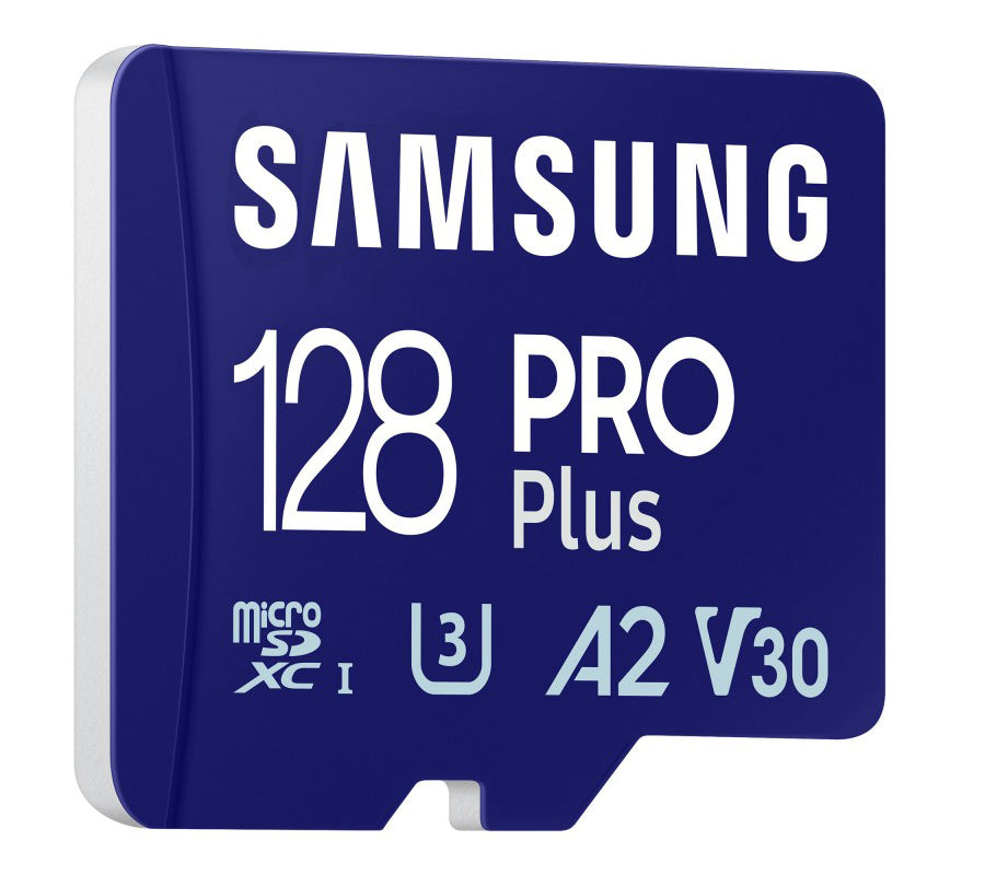 Samsung PRO Plus microSDXC Memory Card, 128Gb, Class 10 / UHS-1 U3, with Card Reader MB-MD128SB/WW