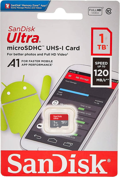 SanDisk Ultra Android A1 microSDXC Memory Card, 1TB, Class 10 / UHS-1 U1 SDSQUAC-1T00-GN6MN