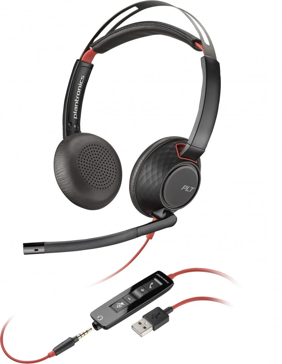 USB-C Call Center Headset HP Poly Blackwire C5220, Black 80R97AA