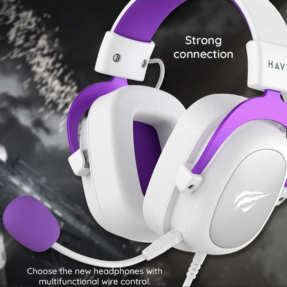 HAVIT H2002D 3.5mm Gaming Headphones, 2m, Purple