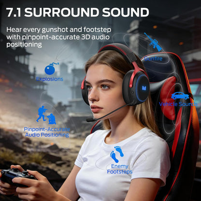 Ασύρματα Gaming Ακουστικά Monster Mission 350, BT / Wi-Fi / Ενσύρματα, Μαύρα