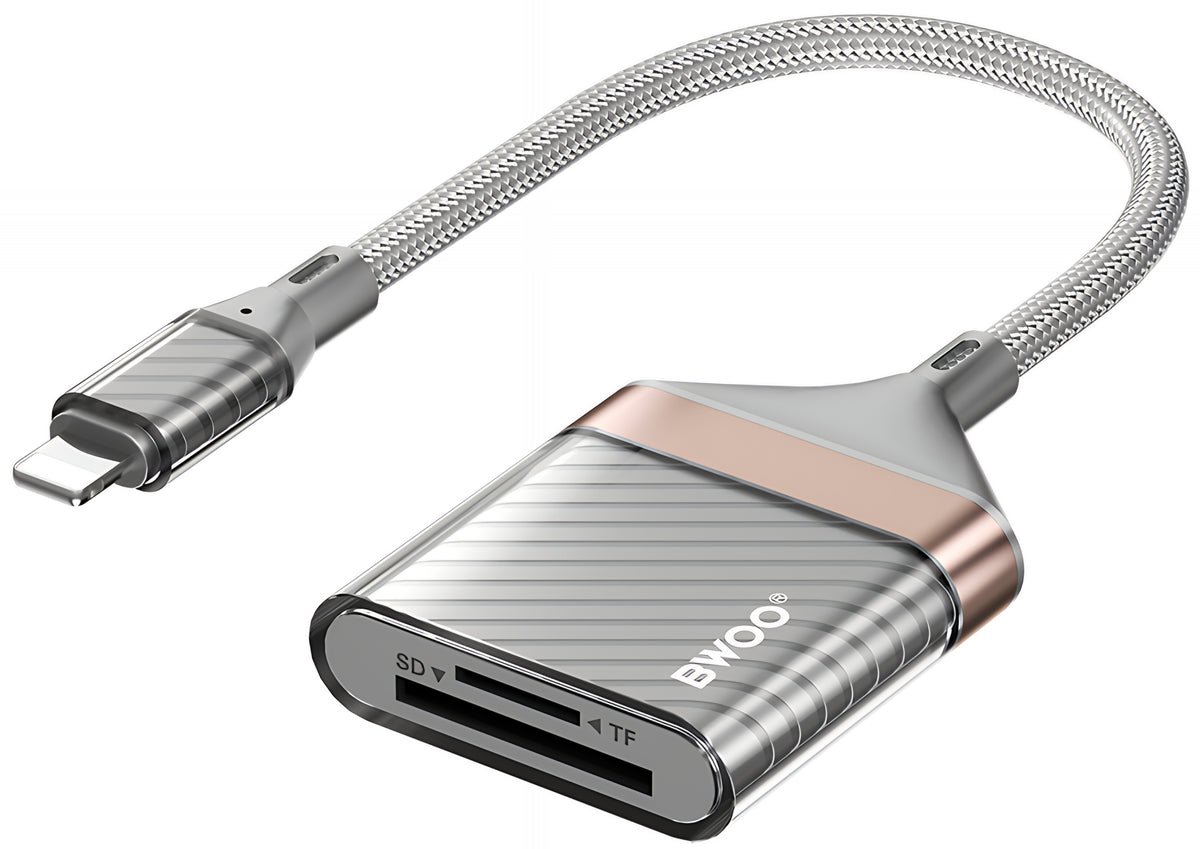 Αναγνώστης καρτών Lightning BWOO BZ63, SD - microSD, Γκρι