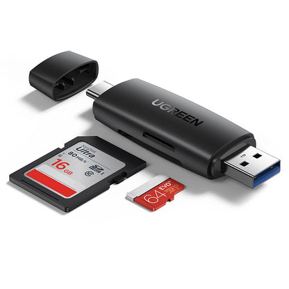 Αναγνώστης καρτών USB / USB-C UGREEN CM304, SD - microSD, Μαύρο 