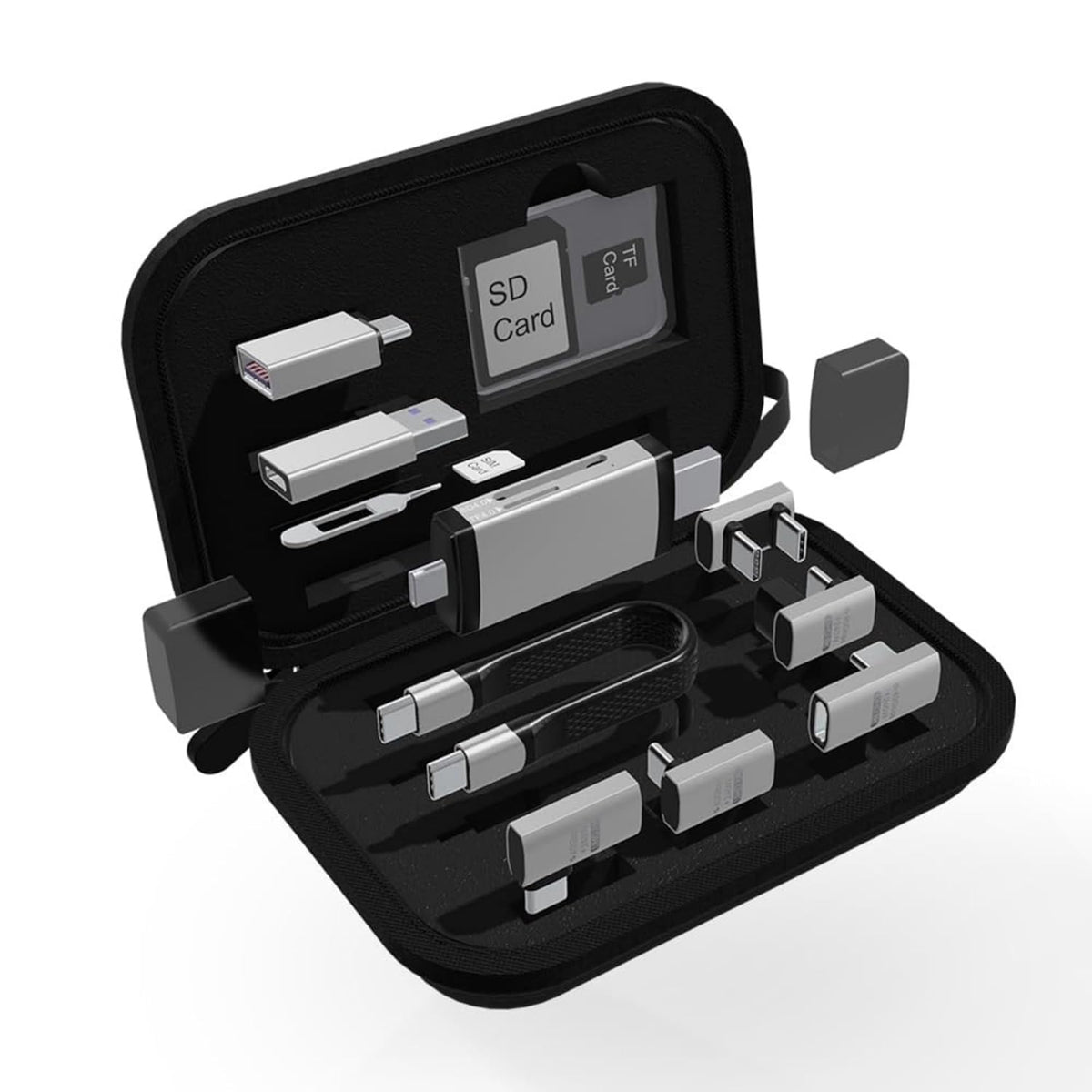 USB / USB-C Card Reader OEM OmniLink Pro-003 Travel, 10in1, Gray