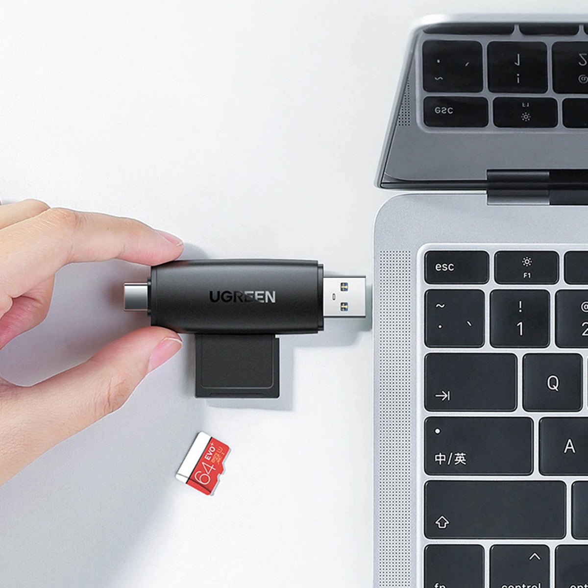 Αναγνώστης καρτών USB / USB-C UGREEN CM304, SD - microSD, Μαύρο 