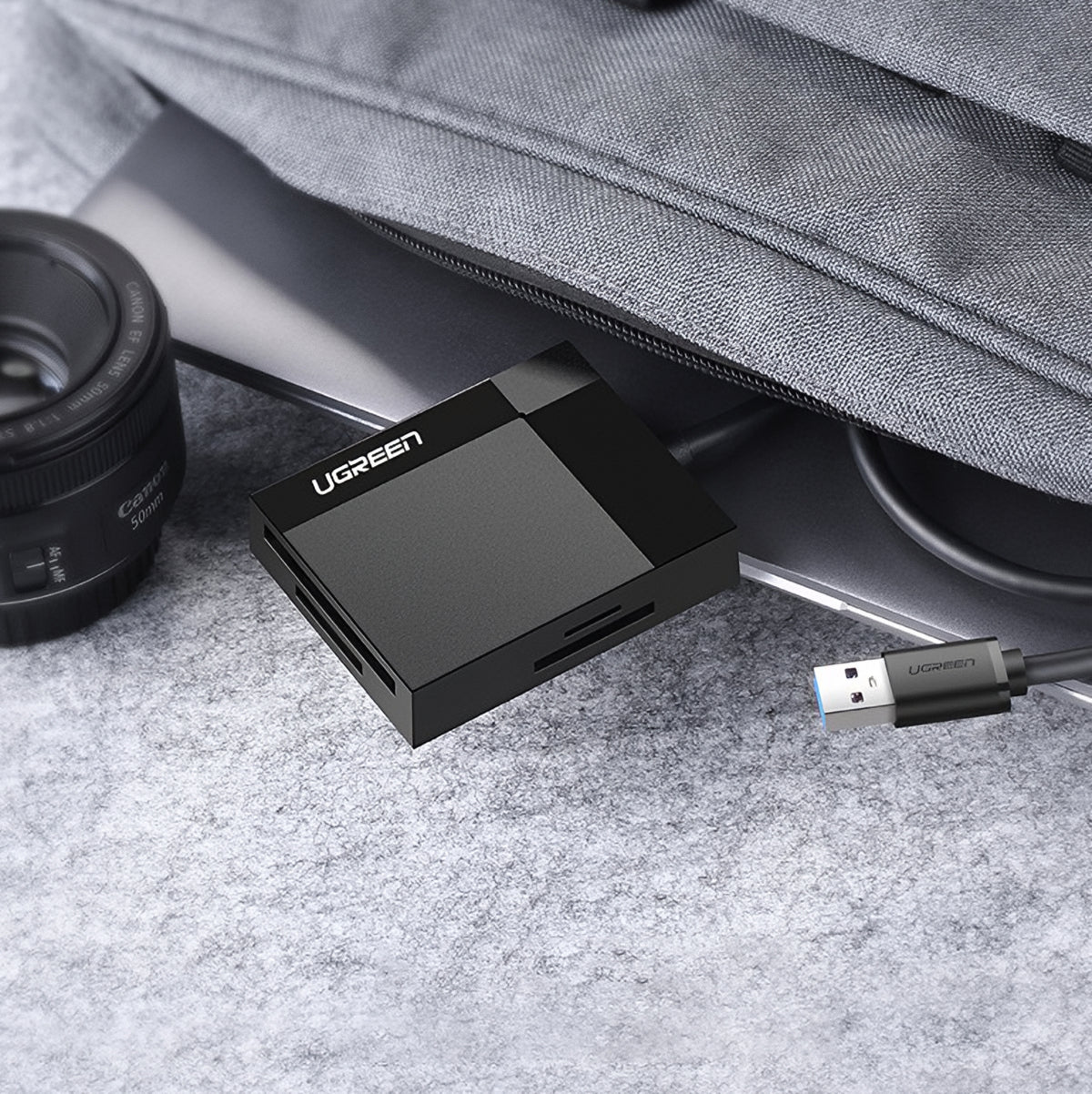 USB 3.0 UGREEN CR125 Card Reader, SD - microSD - CF - MS, Black