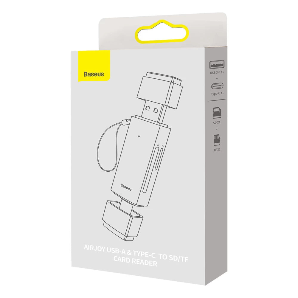 Αναγνώστης Κάρτας USB / USB-C Baseus Lite, SD - microSD, Γκρι WKQX060113