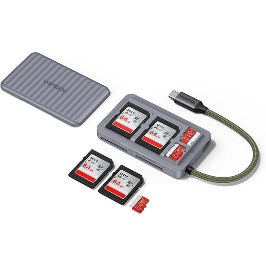 Αναγνώστης Καρτών USB-C με Οργανωτή UGREEN 55886, 2 x SD - microSD, Γκρι