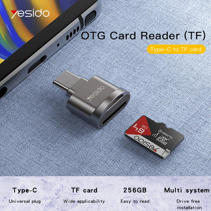 USB-C Yesido GS19 Card Reader, microSD, Gray