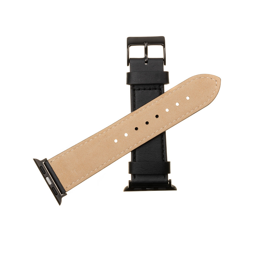 Λουράκι Fixed Leather για Apple Watch 42mm / 41mm / 40mm / 38mm Series, Μαύρο