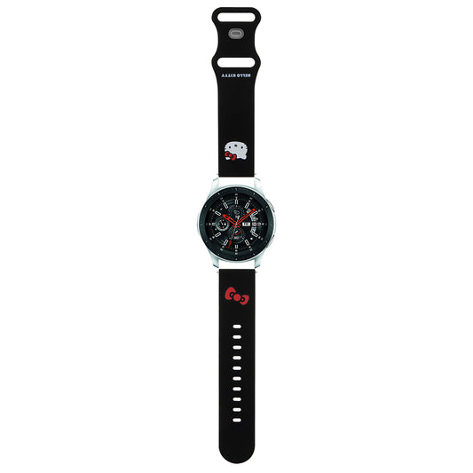 Hello Kitty Silicone Kitty Head Strap for Samsung Galaxy Watch / Huawei Watch 46mm / 45mm / 41mm Series, Black