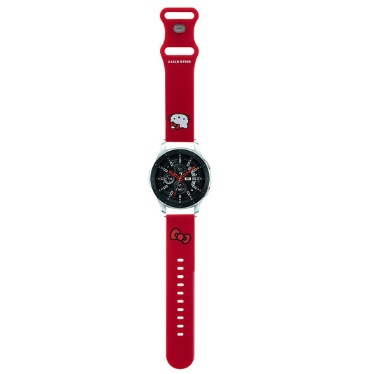Hello Kitty Silicone Kitty Head Strap for Samsung Galaxy Watch / Huawei Watch 46mm / 45mm / 41mm Series, Red
