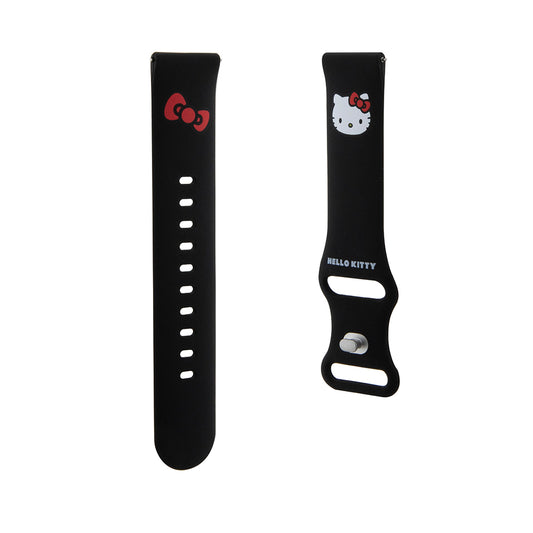 Hello Kitty Silicone Kitty Head Strap for Samsung Galaxy Watch / Huawei Watch Series, Black