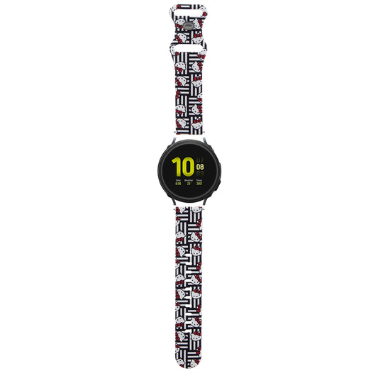 Hello Kitty Silicone Tags Graffiti Strap for Samsung Galaxy Watch / Huawei Watch Series, Black