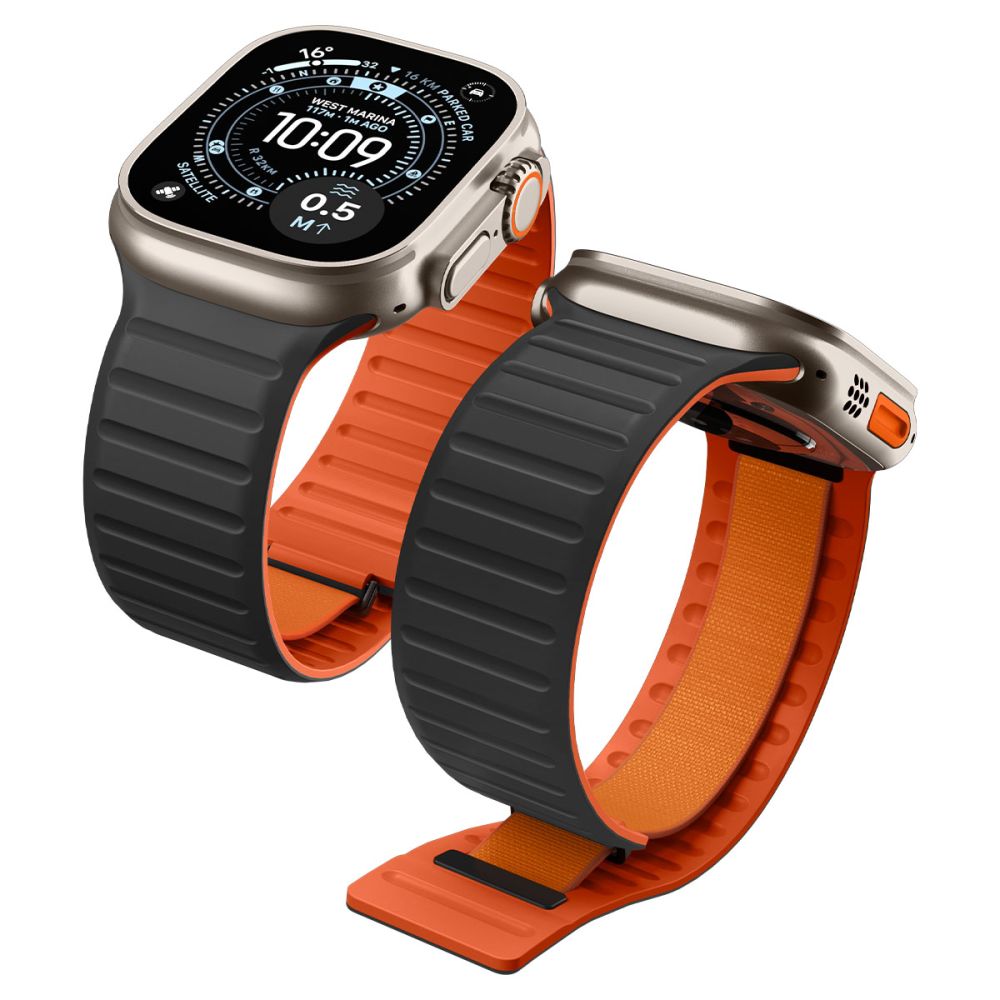 Λουράκι Spigen Athlex Air M για Apple Watch 49mm / 46mm / 45mm / 44mm Series, Μαύρο Πορτοκαλί AMP11534