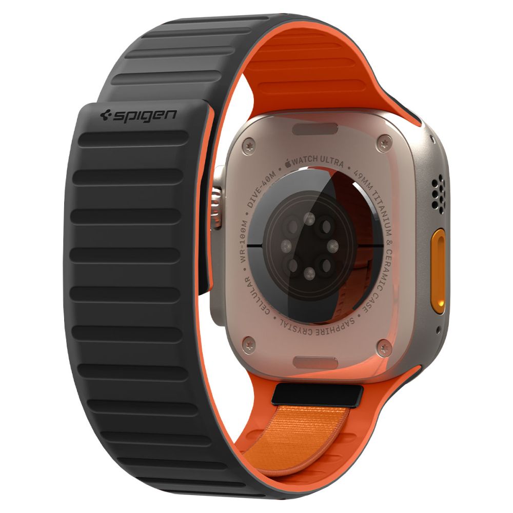 Λουράκι Spigen Athlex Air M για Apple Watch 49mm / 46mm / 45mm / 44mm Series, Μαύρο Πορτοκαλί AMP11534
